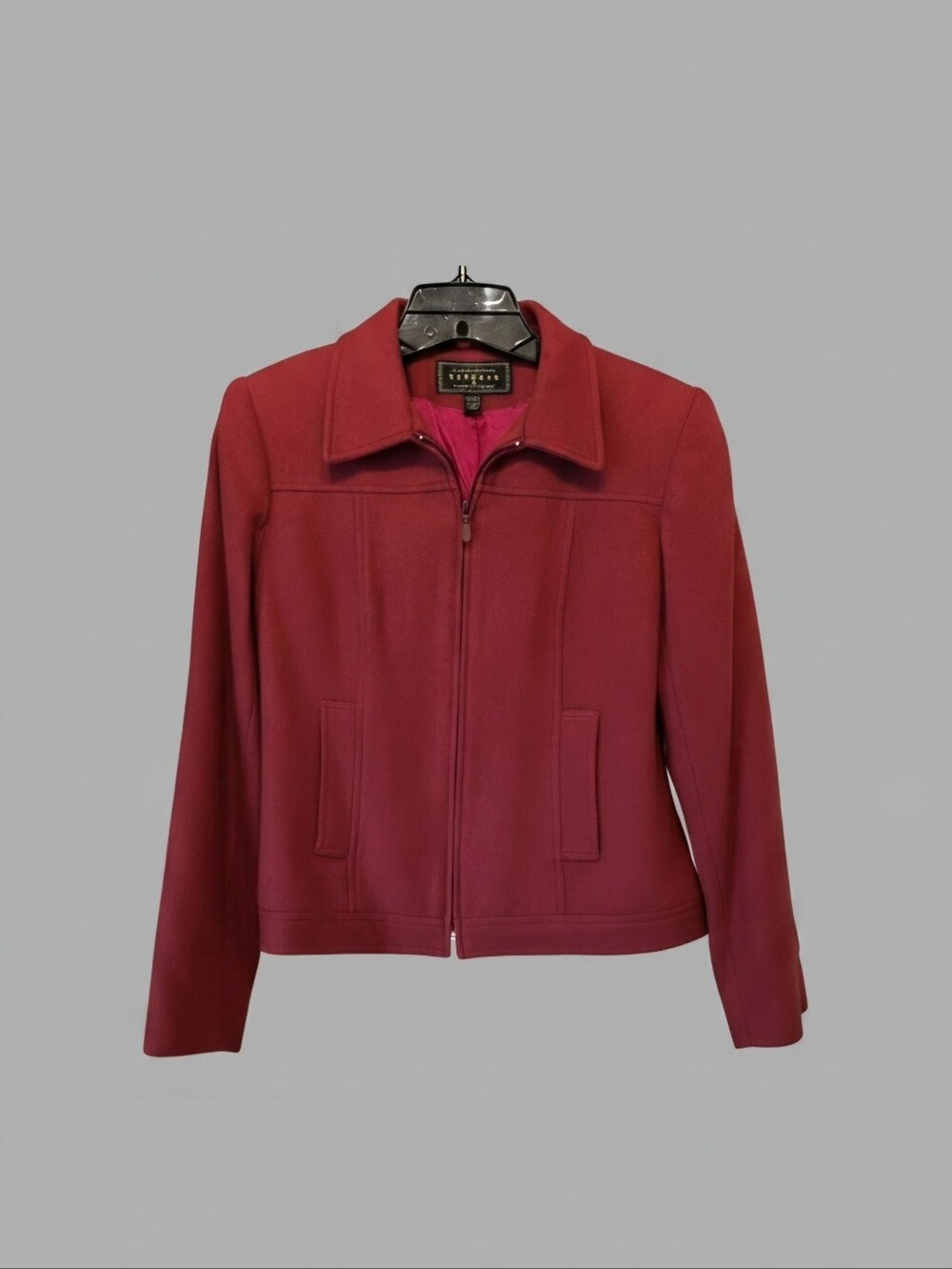 Vintage 90s Compagnie Internationale Express 100% Wool Zip Jacket w/Silky Lining